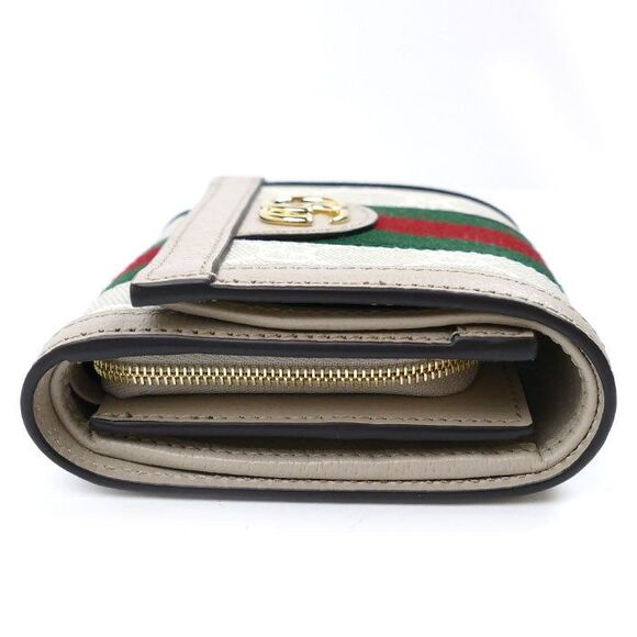 Gucci Ophidia GG Card Case Wallet Beige White - Picture 3 of 3